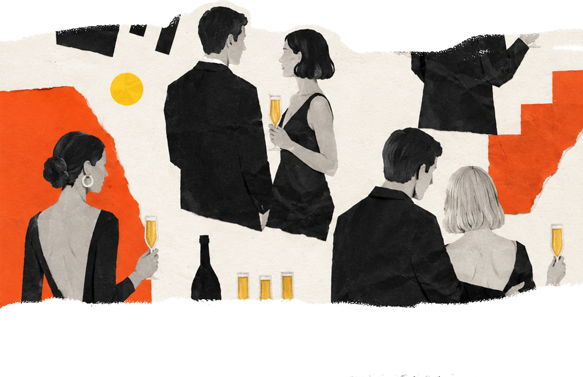 Referência de trajes — preto e branco